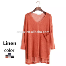 15JW0410 2016 woman natural material linen summer jumpers